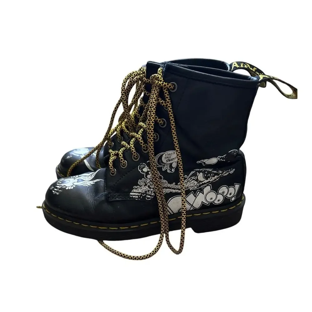 Dr Martens Rick Griffin Boots Black Size M7 W8